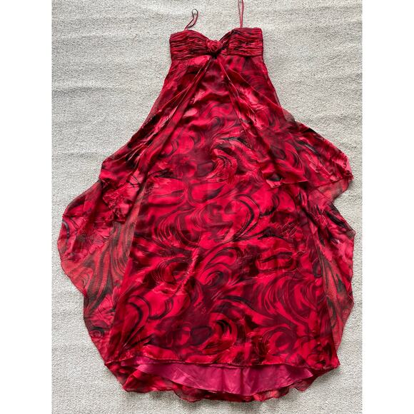🔥Y2K JS Collection Silk Abstract Rose Romantic Party Evening Gala Mermaid Dress - Picture 13 of 17